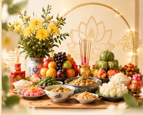 Mâm cúng Rằm